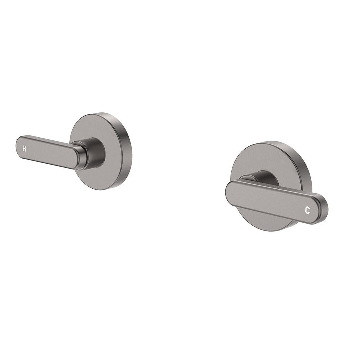 Fienza Kaya Wall Set Dress Kit, Lever Taps, Gun Metal