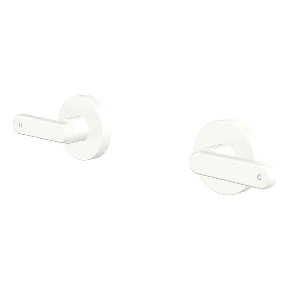 Fienza Kaya Lever Wall Taps, Matte White