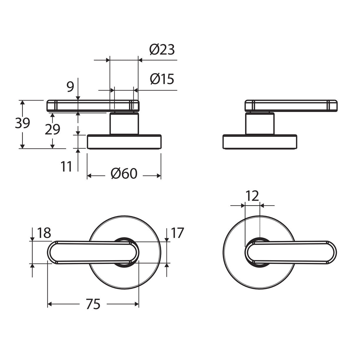 Fienza Kaya Wall Set Dress Kit, Lever Taps, Brushed Nickel