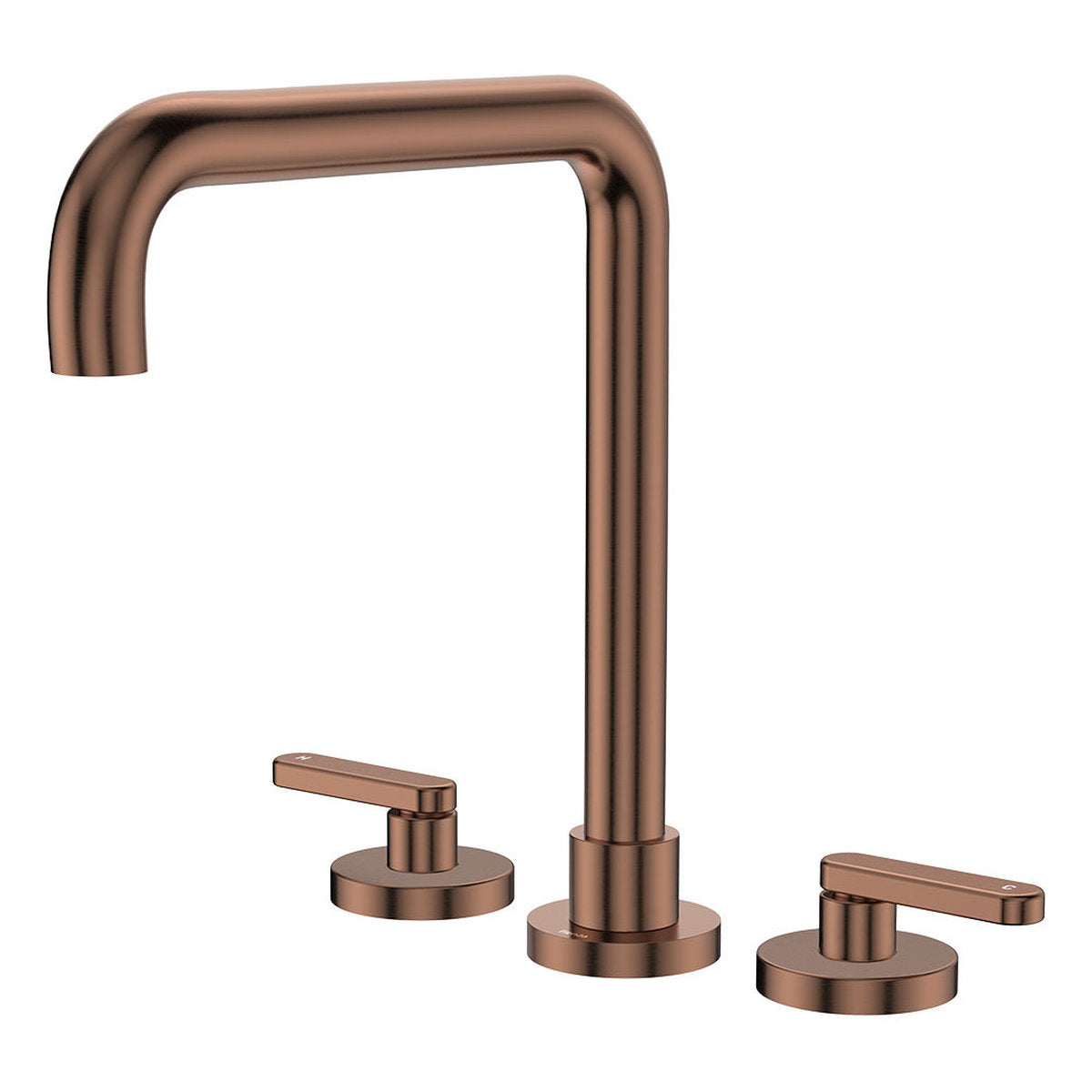 Fienza Kaya Squareline Hob Set, Lever Taps, Brushed Copper