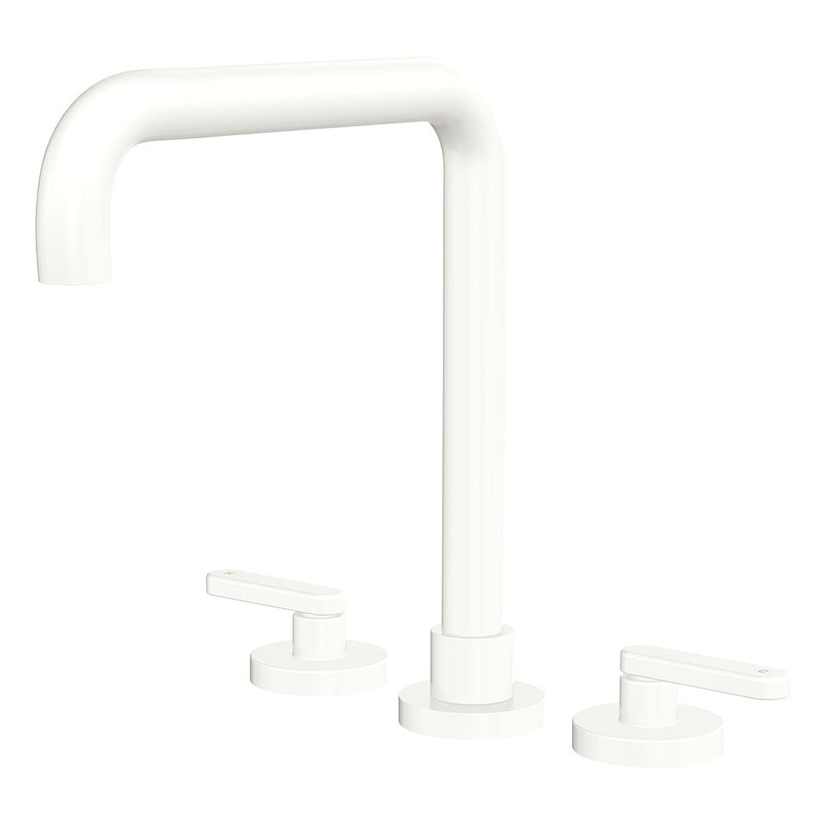 Fienza Kaya Squareline Hob Set, Lever Taps, Matte White