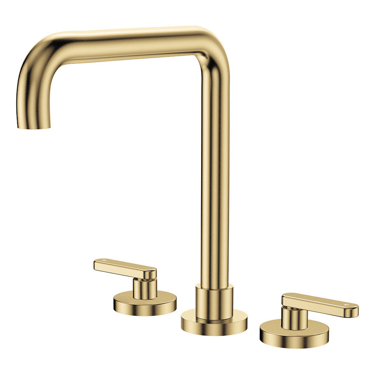 Fienza Kaya Squareline Hob Set, Lever Taps, Urban Brass