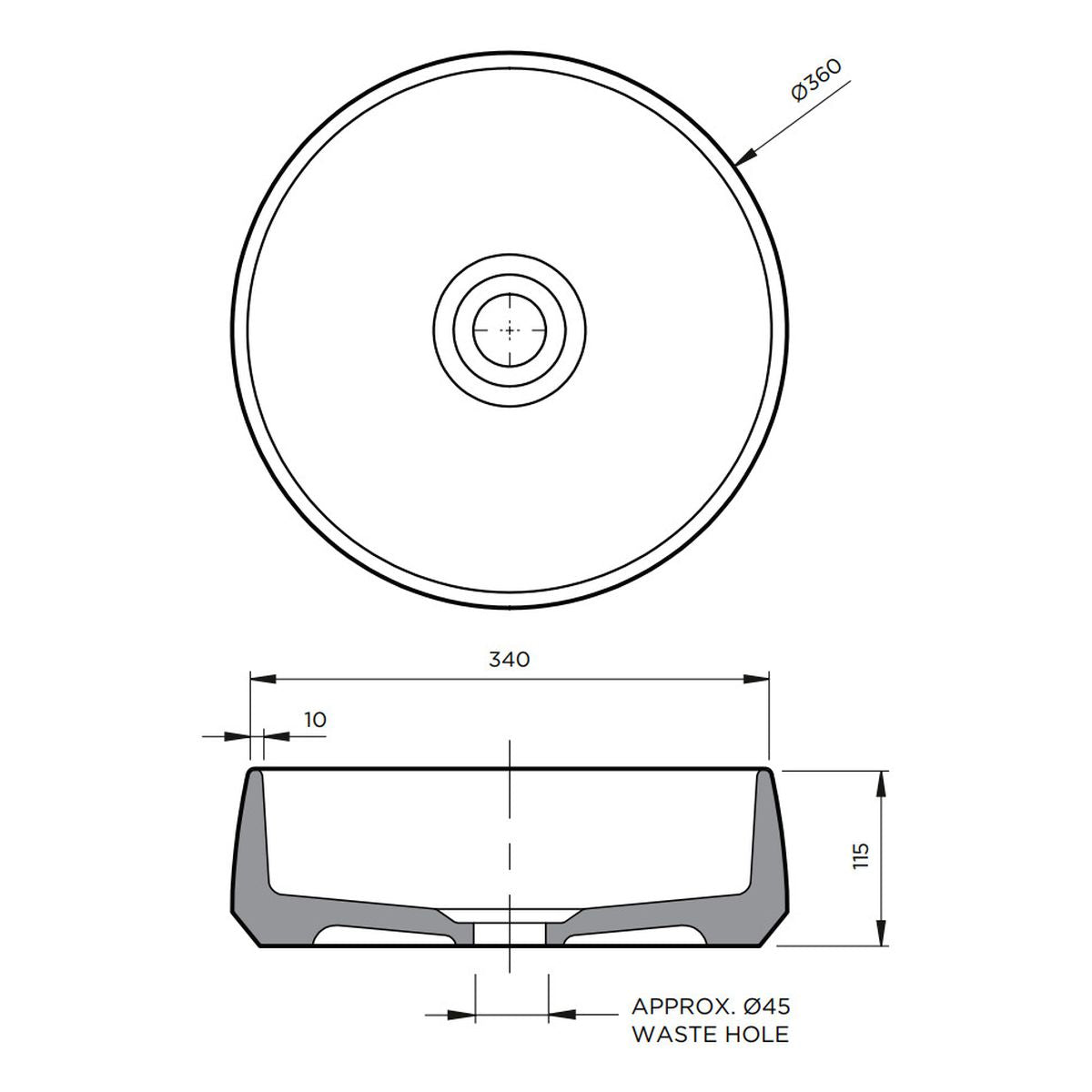 Kiln 360 Round Hand Basin - Rivergum
