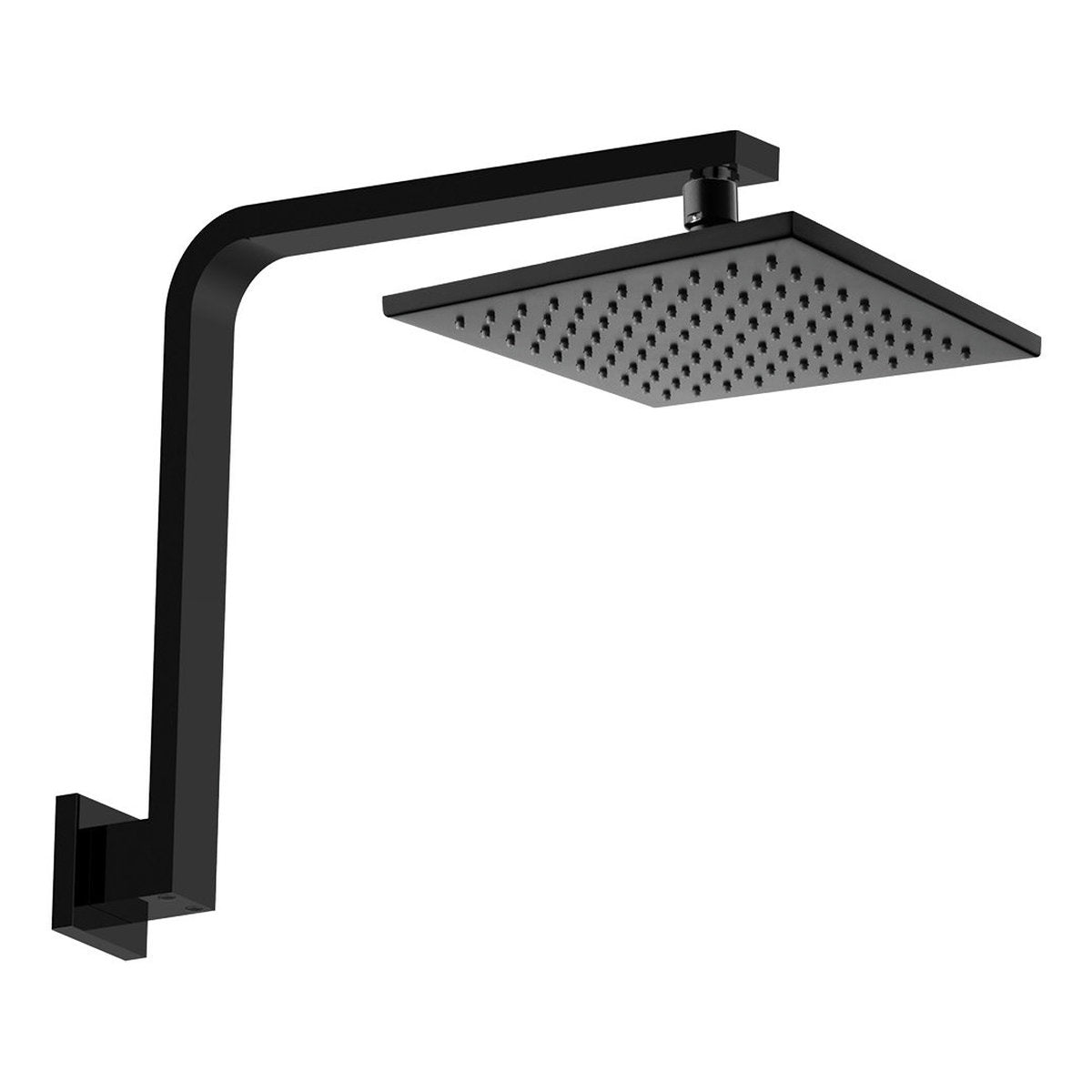 Fienza Hustle Square Gooseneck Shower Arm Set, Matte Black