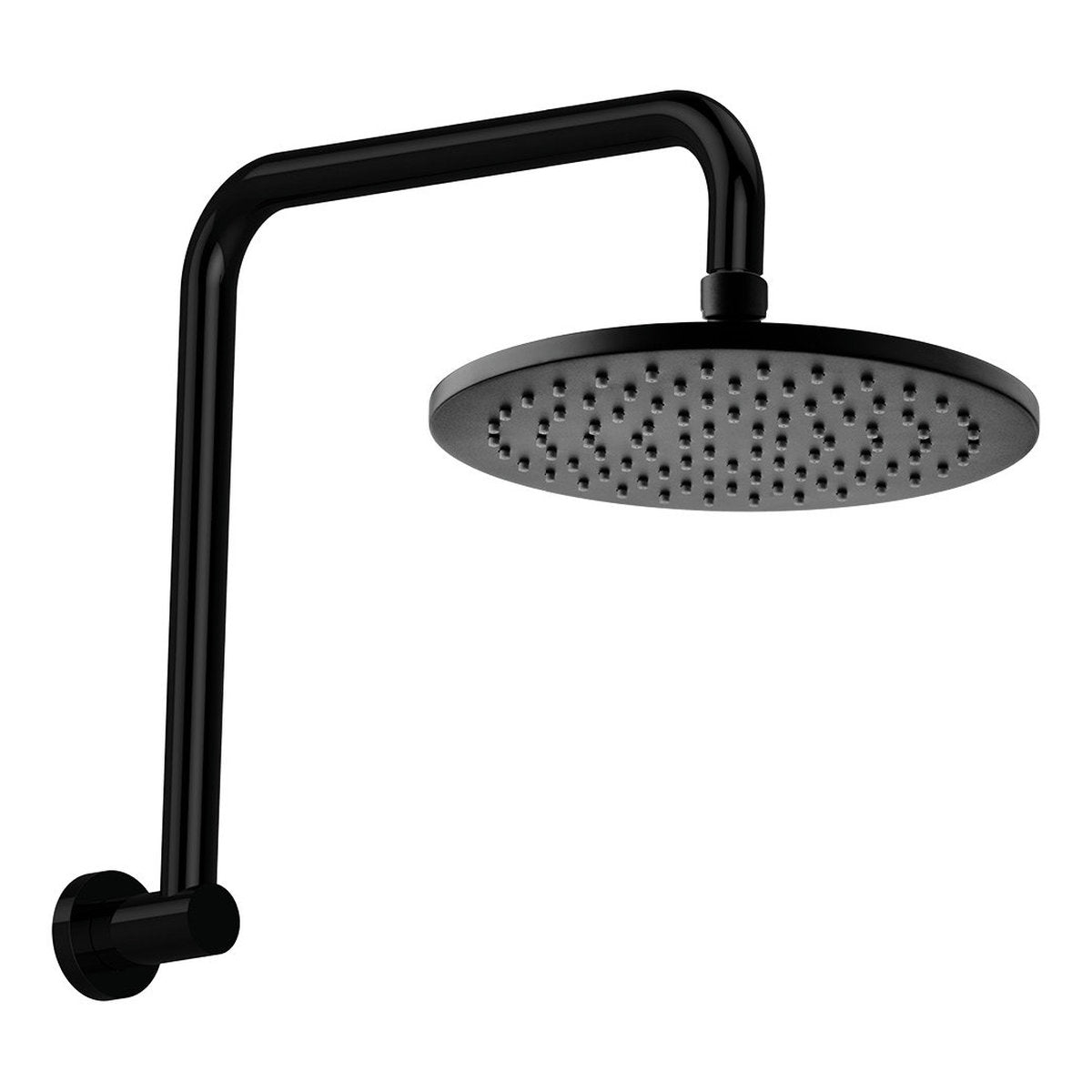 Fienza Hustle Round Gooseneck Shower Arm Set, Matte Black
