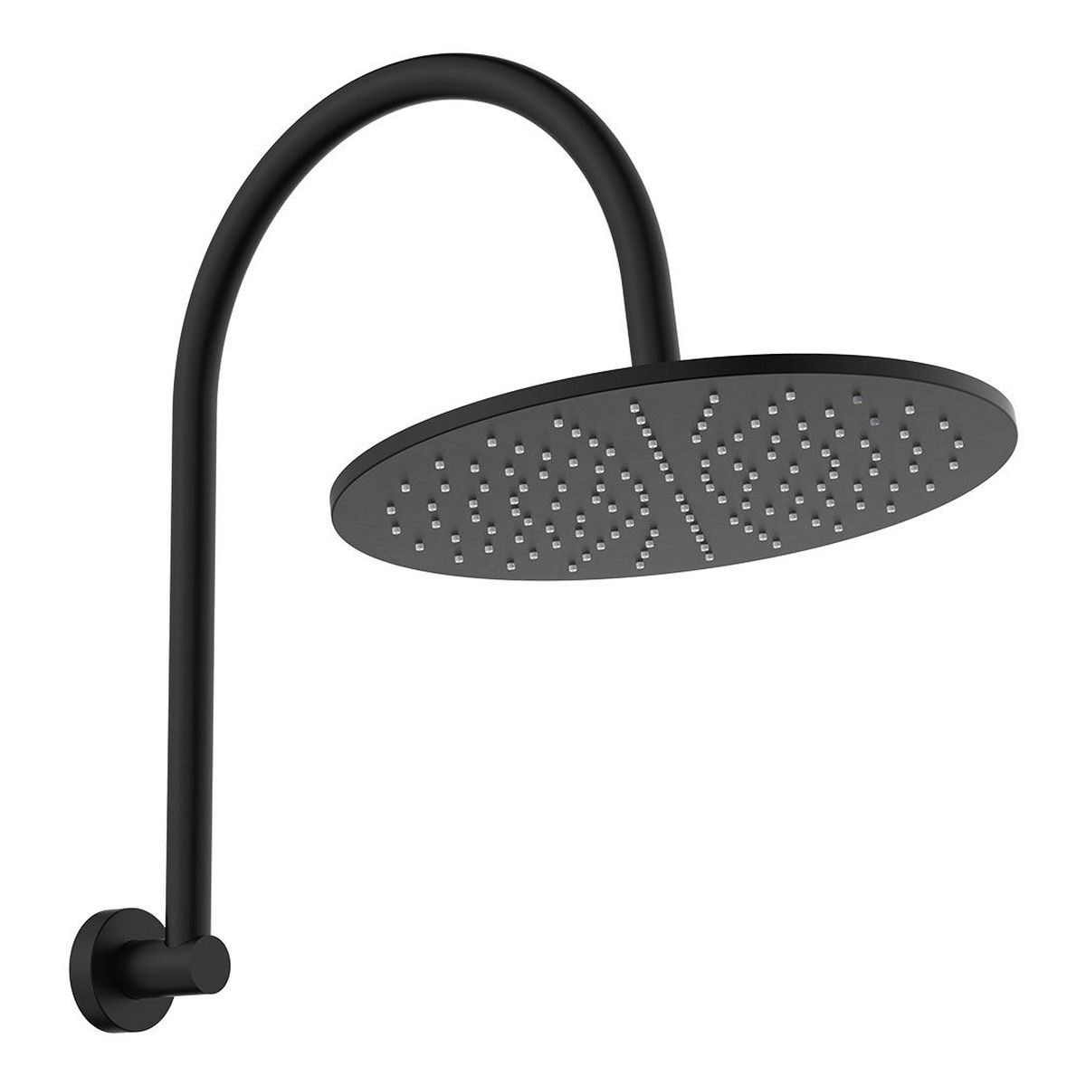Empire Slim Curved Shower Arm Set, Matte Black