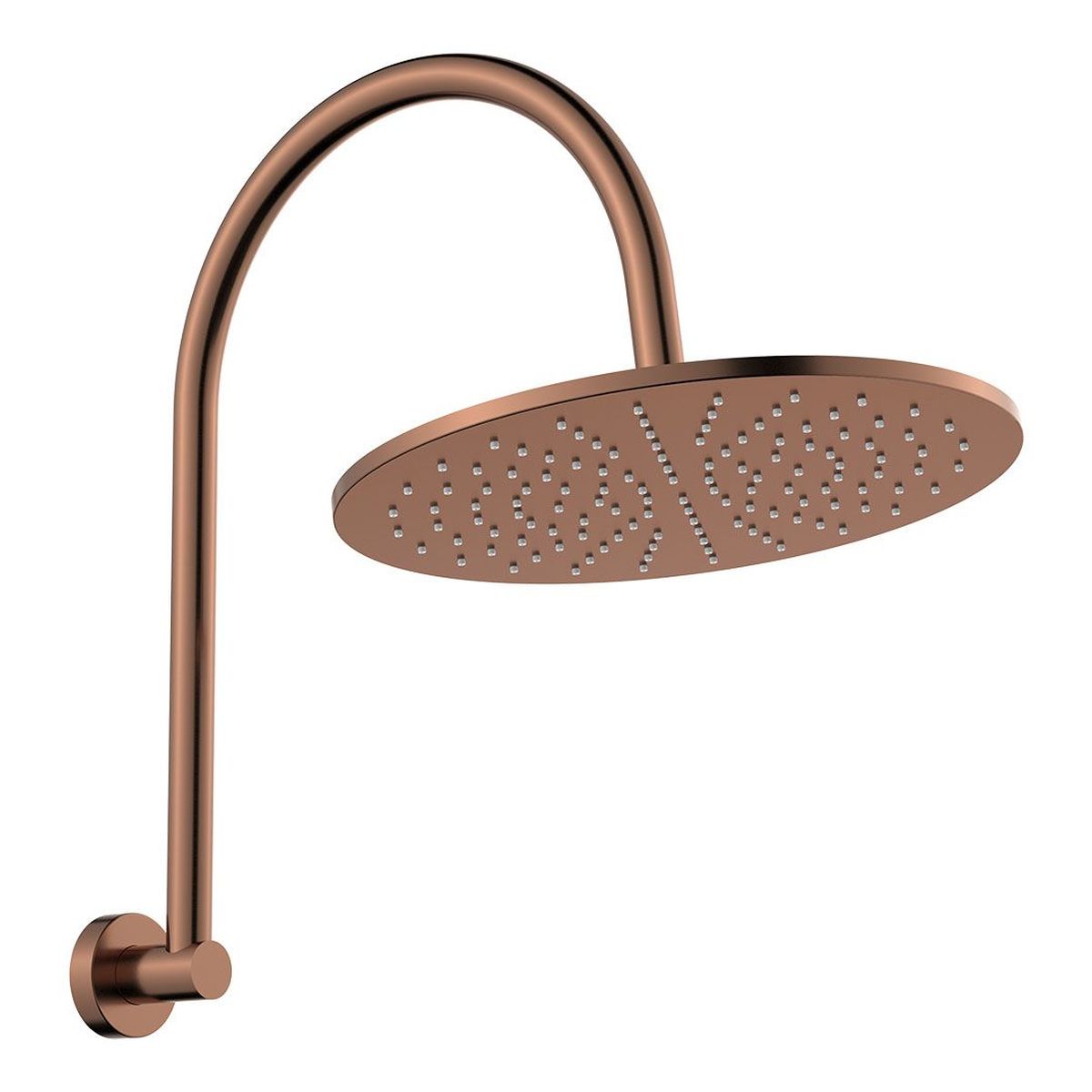 Empire Slim Curved Shower Arm Set, Brushed Copper
