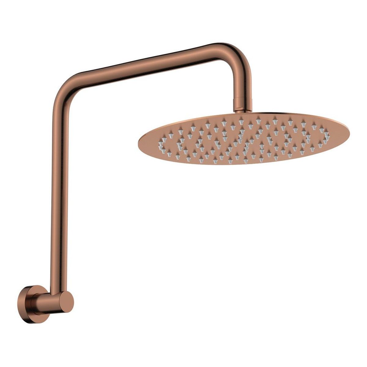 Kaya Gooseneck Shower Arm Set, Brushed Copper