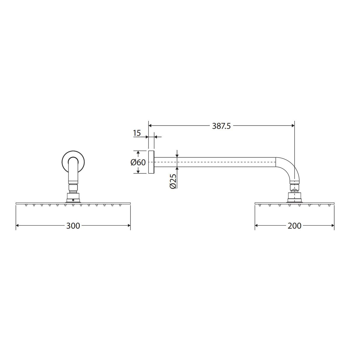 Fienza Tono Shower Arm Set, Brushed Nickel