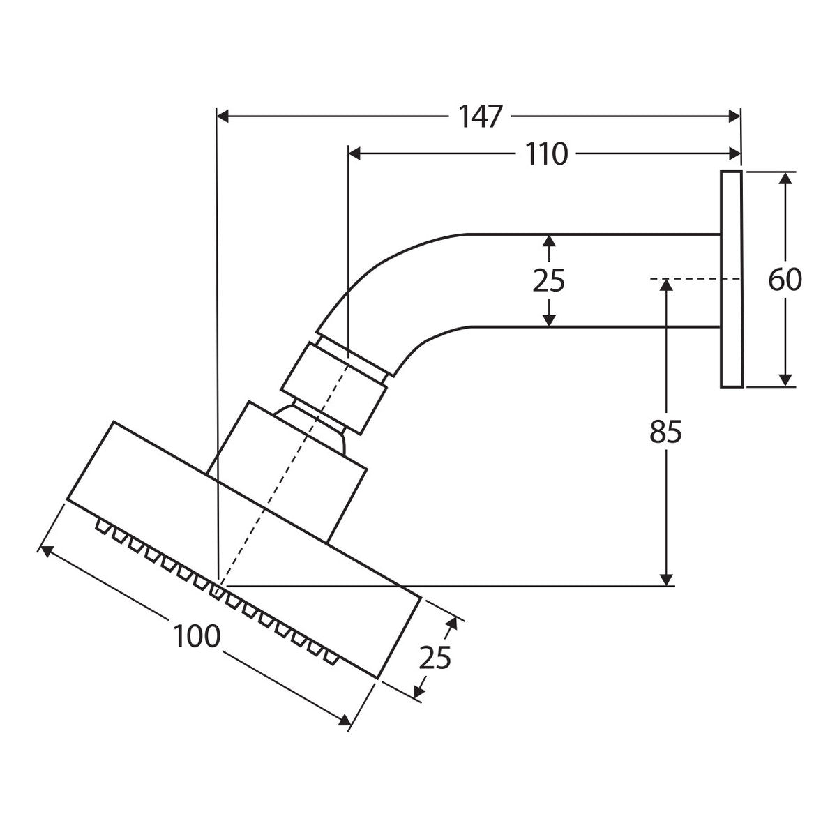 Fienza Stella Fixed Arm Wall Shower