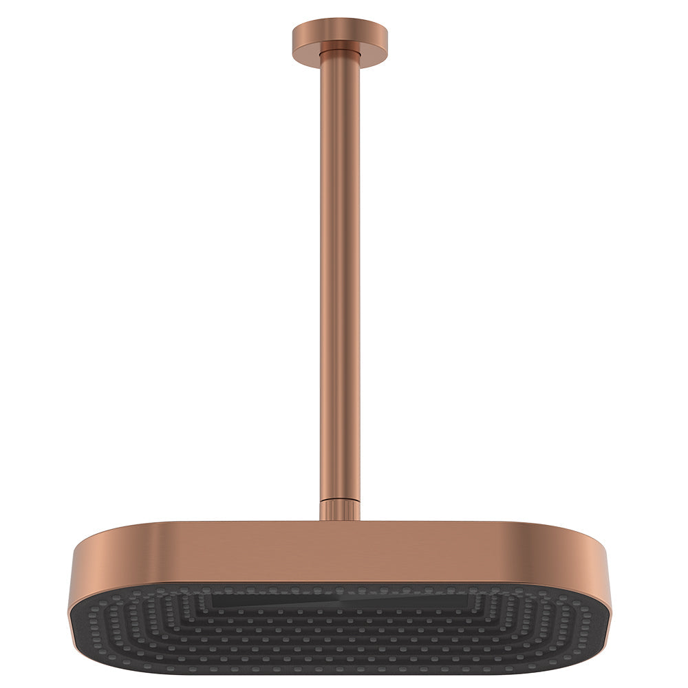 Fienza Kuro Shower Dropper Set, Soft Square Head, Brushed Copper