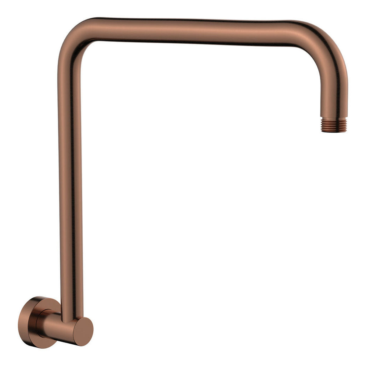 Fienza Round Fixed Gooseneck Shower Arm, Brushed Copper