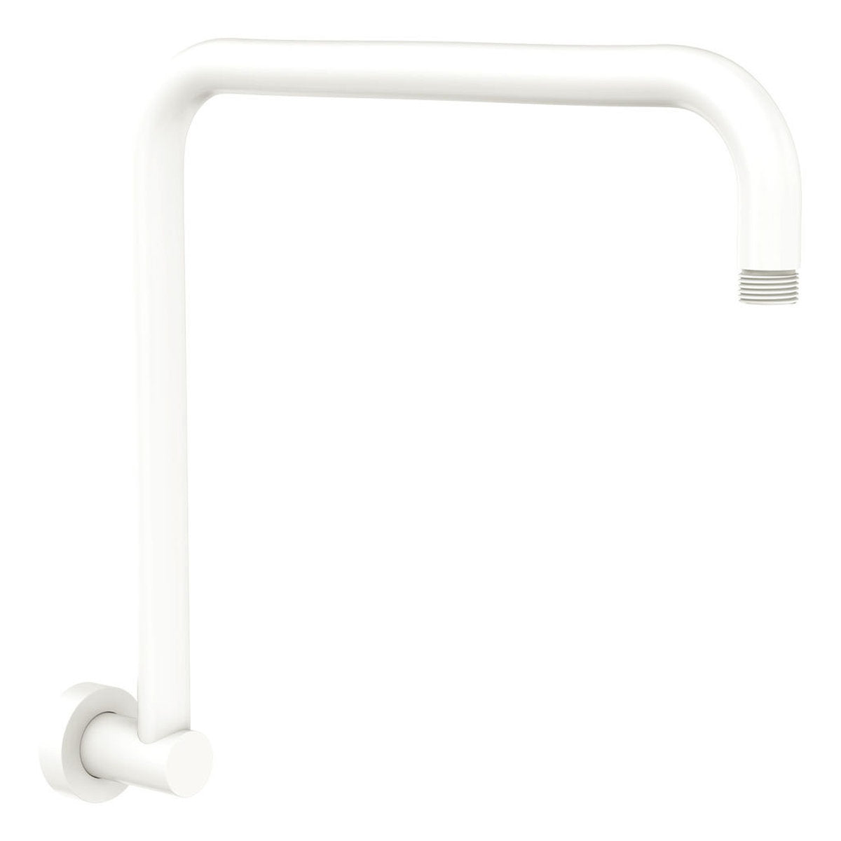 Fienza Round Fixed Gooseneck Shower Arm, Matte White