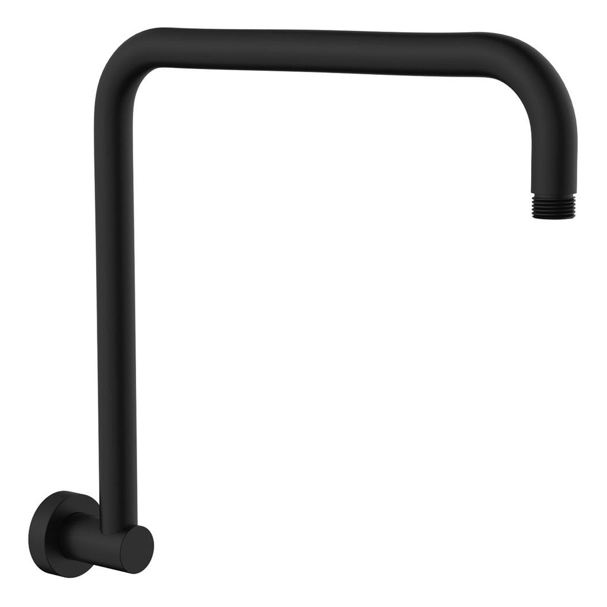 Fienza Round Fixed Gooseneck Shower Arm, Matte Black