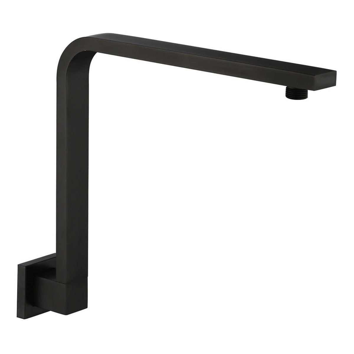 Fienza Square Fixed Gooseneck Arm, Matte Black
