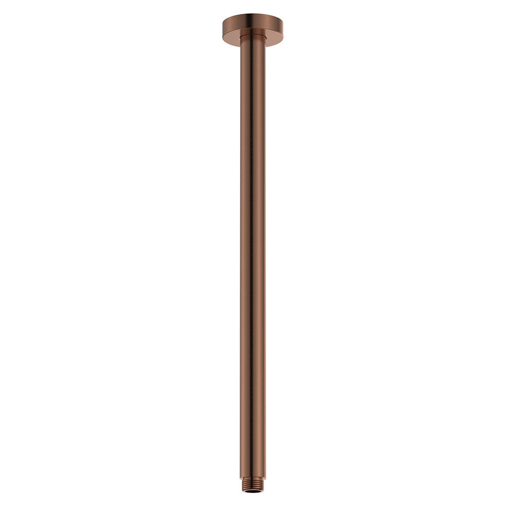 Round Shower Dropper, 450mm, Brushed Copper