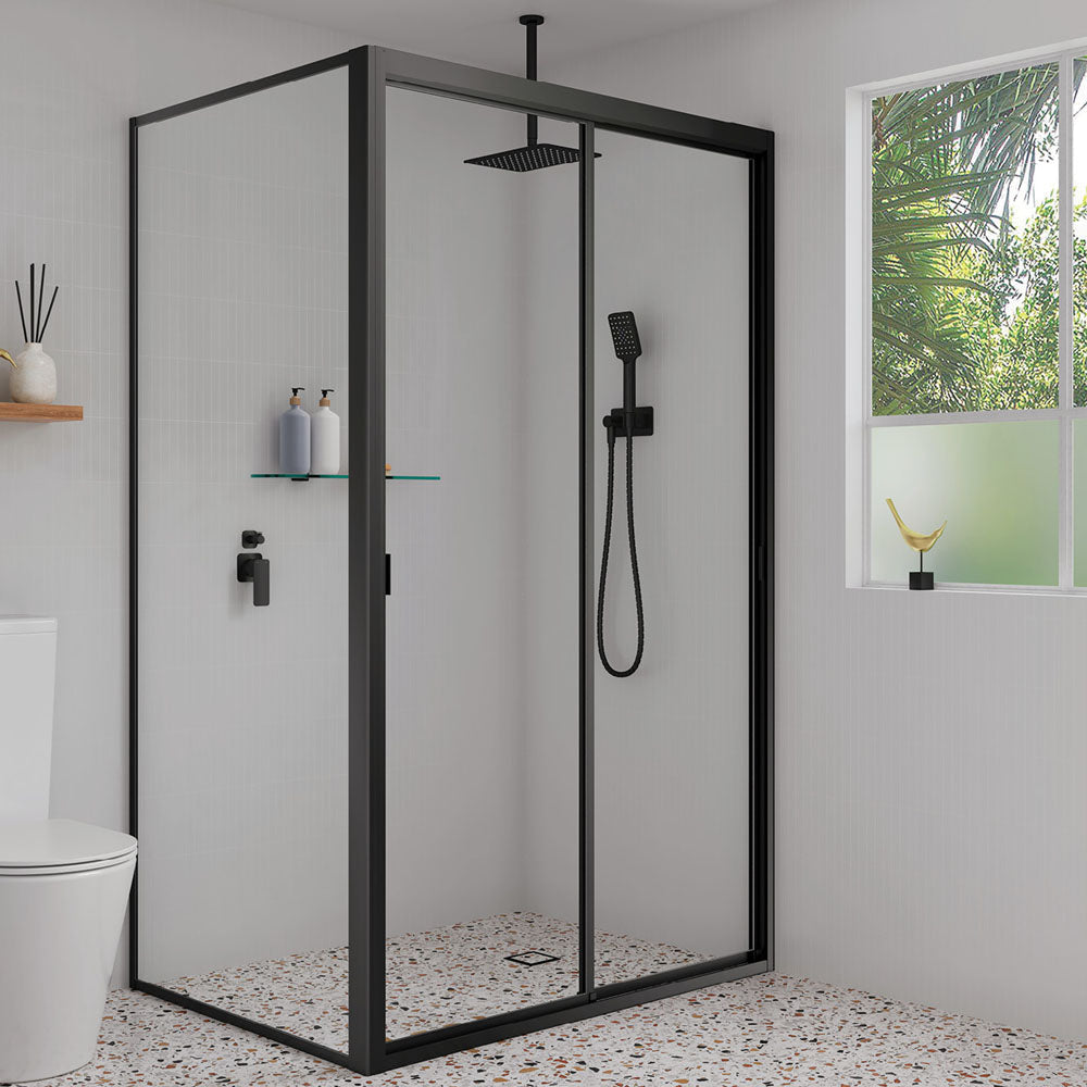Fienza Tono Hand Shower, Rectangular Plate, Matte Black