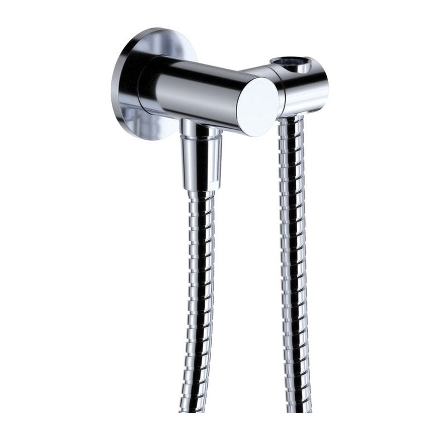 Fienza Universal Hand Shower Bracket & Hose, Round Plate, Chrome