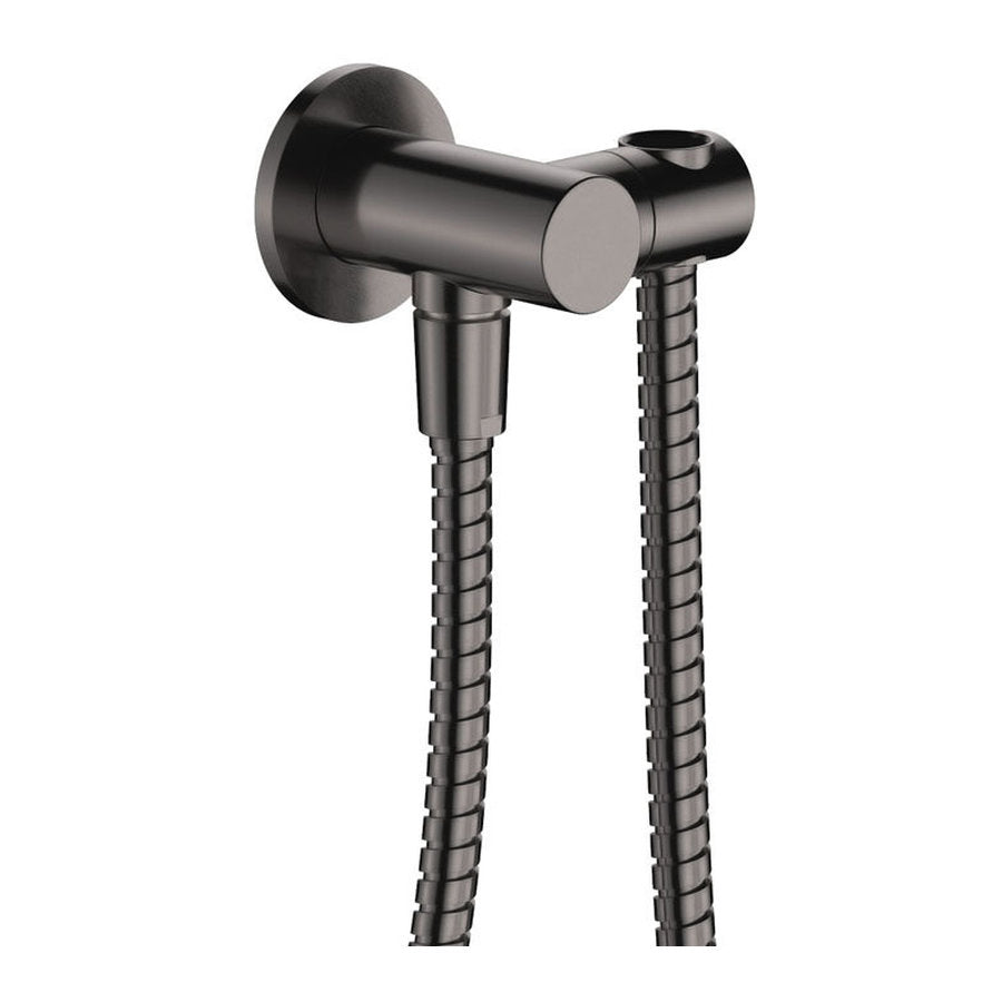 Fienza Universal Hand Shower Bracket & Hose, Round Plate, Gun Metal