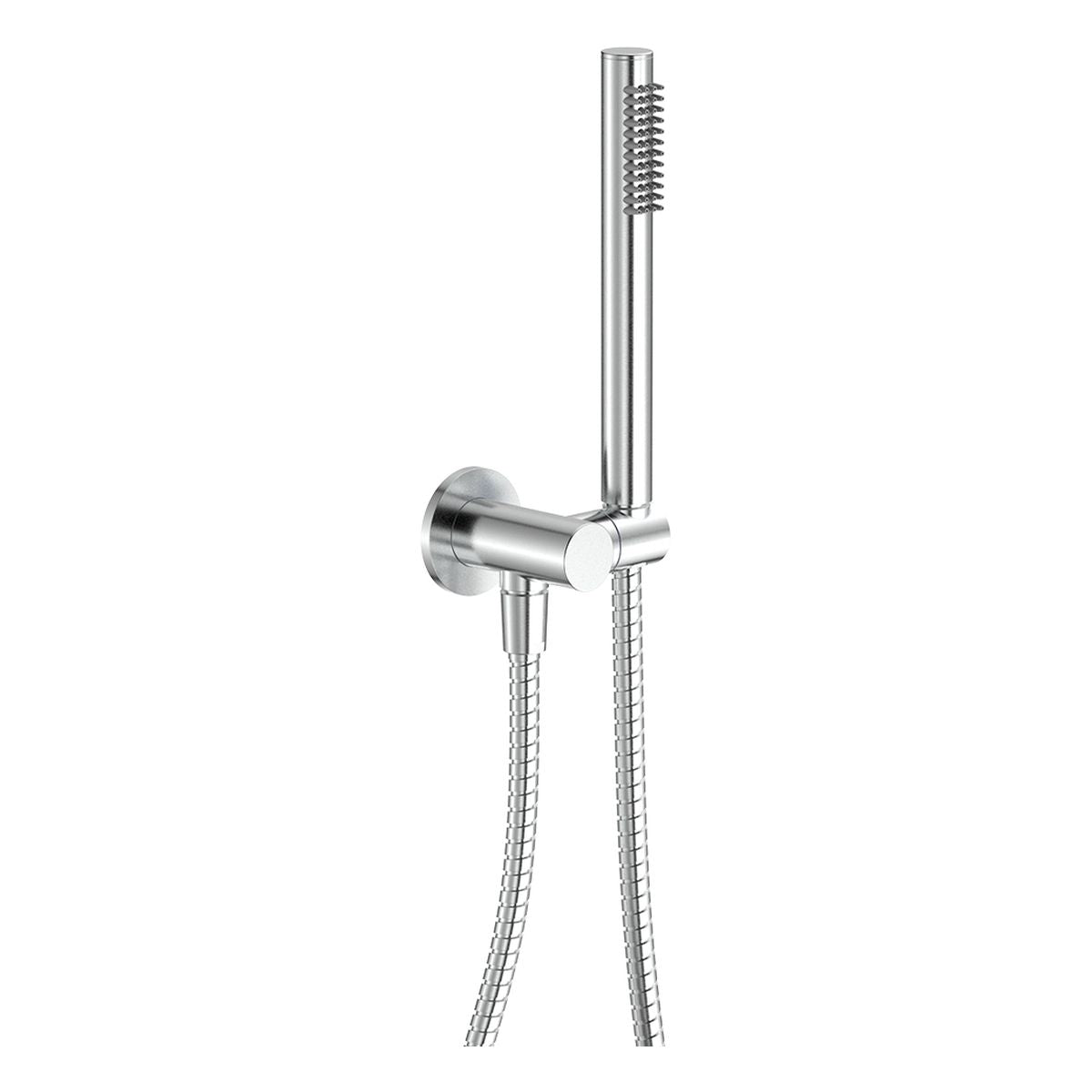 Fienza Kaya Outdoor Living Hand Shower Set, Round Plate, Brushed Stainless Steel