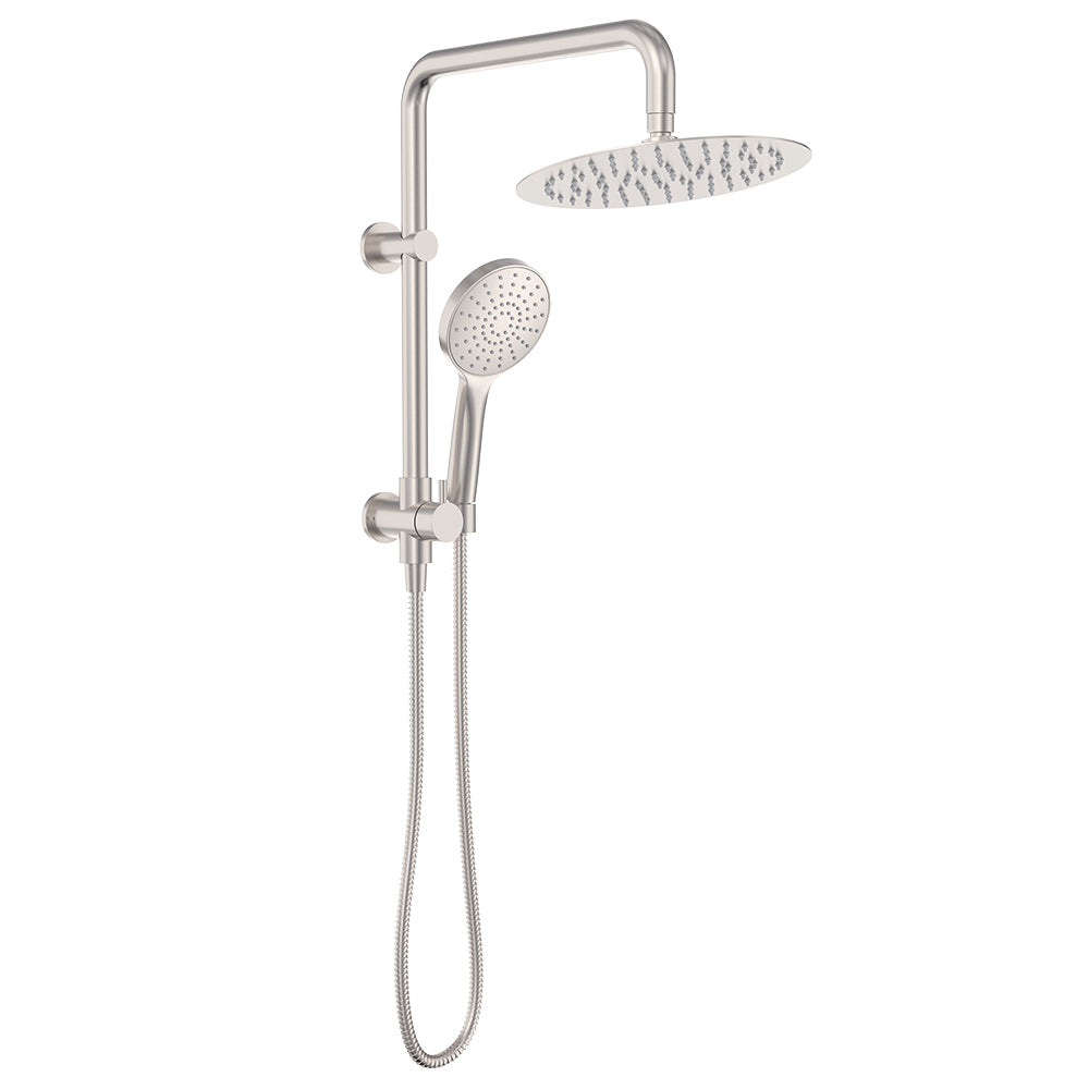 Kaya Twin Half-Rail Shower, Brushed Nickel