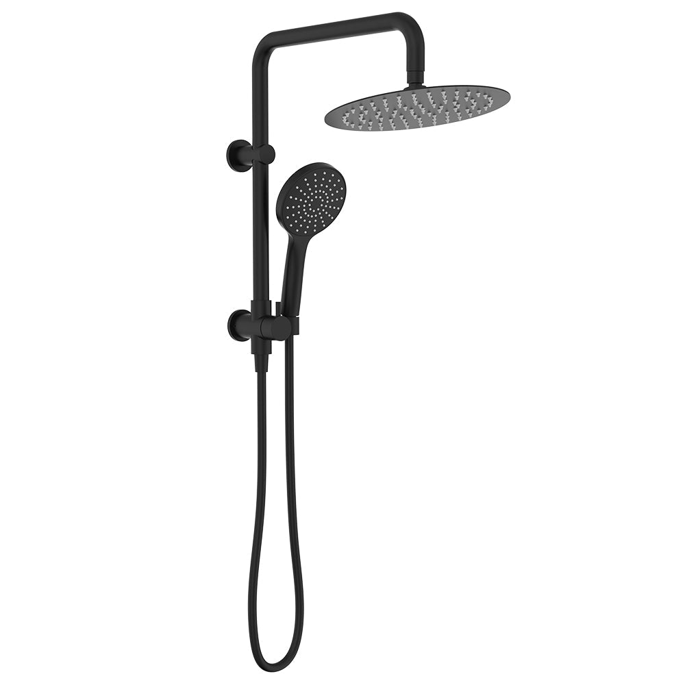 Kaya Twin Half-Rail Shower, Matte Black