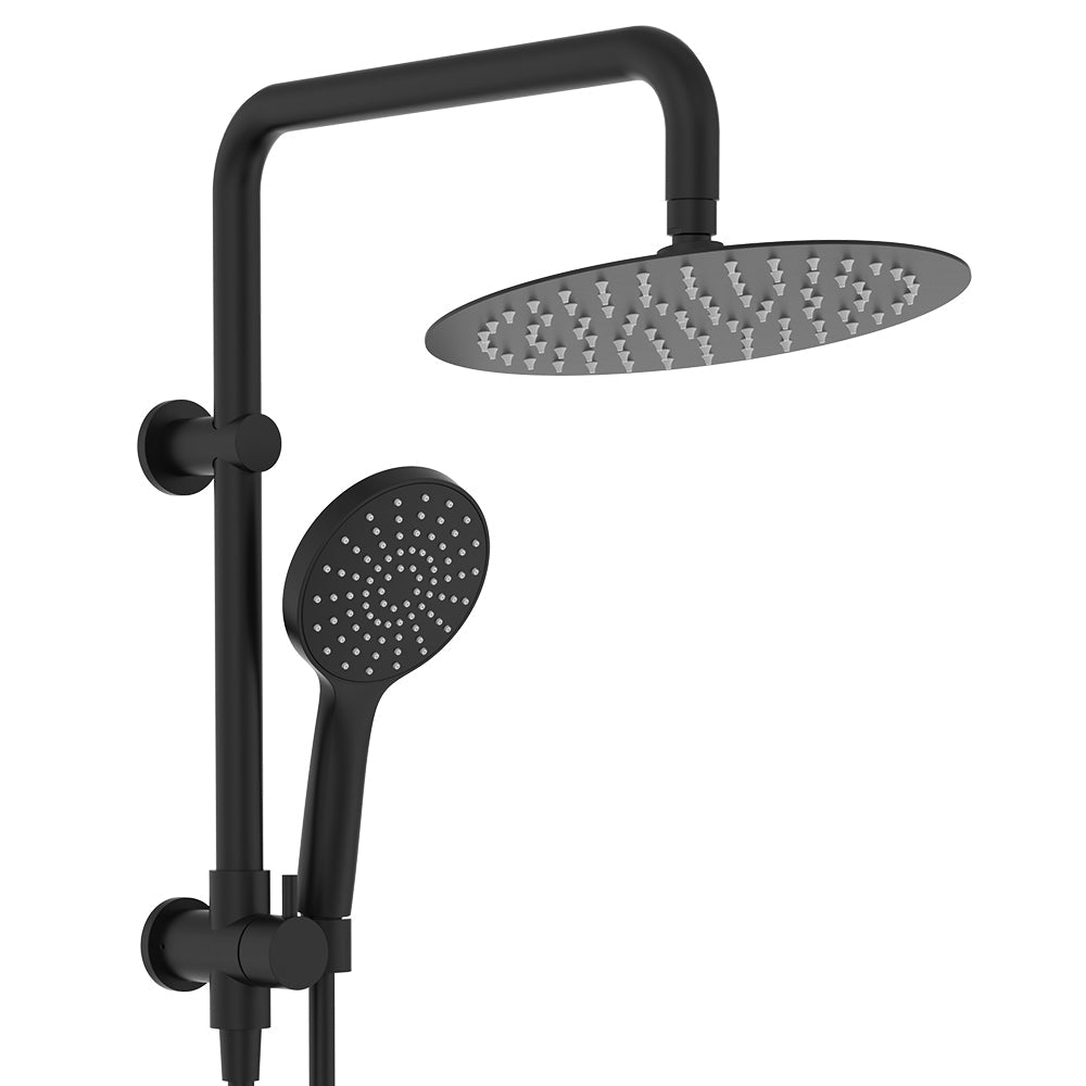 Kaya Twin Half-Rail Shower, Matte Black