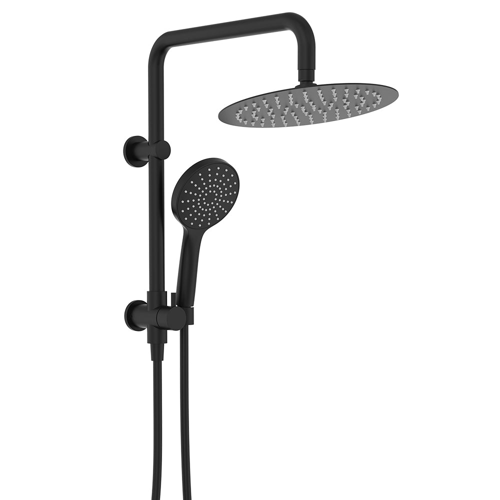Kaya Twin Half-Rail Shower, Matte Black