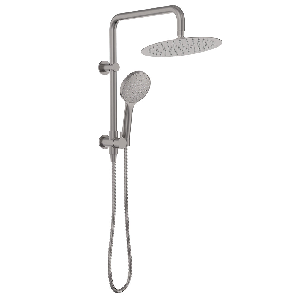 Kaya Twin Half-Rail Shower, Gun Metal