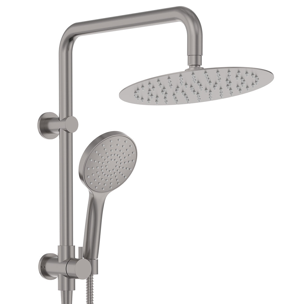 Kaya Twin Half-Rail Shower, Gun Metal