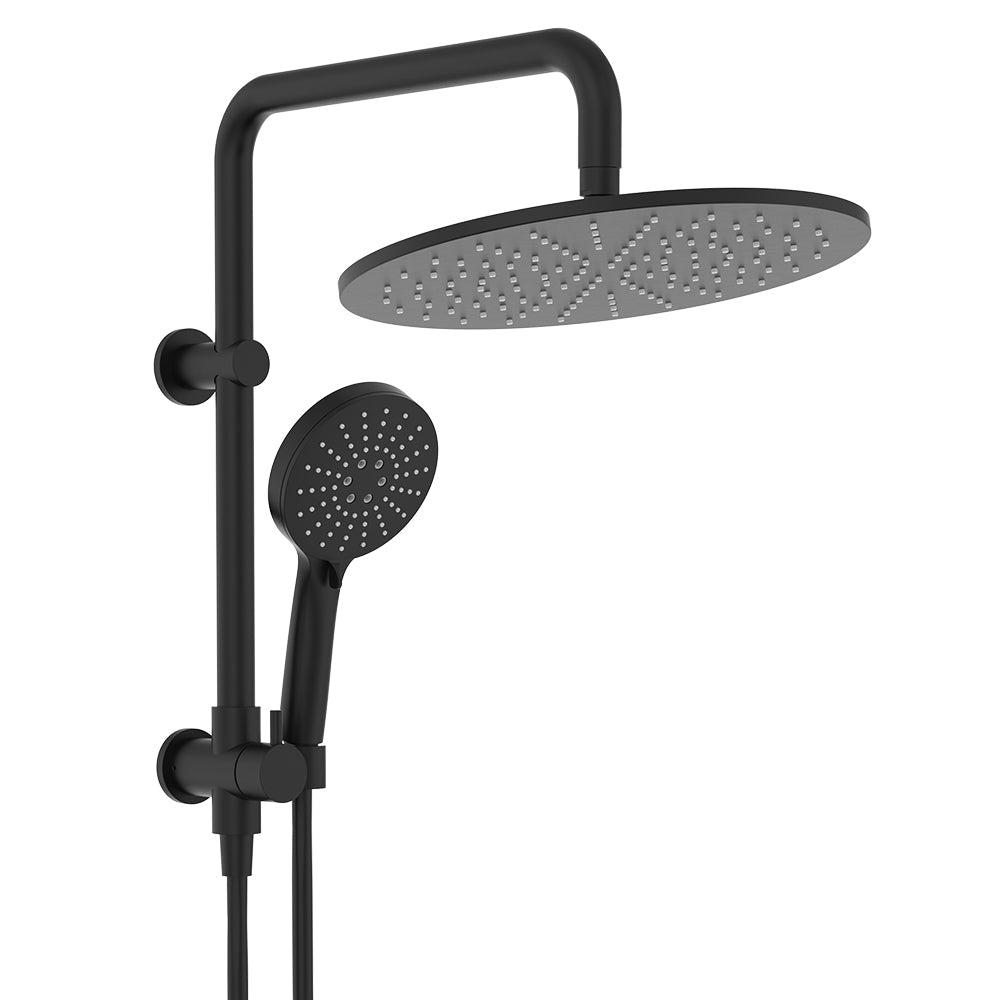 Empire Slim Twin Half-Rail Shower, Matte Black