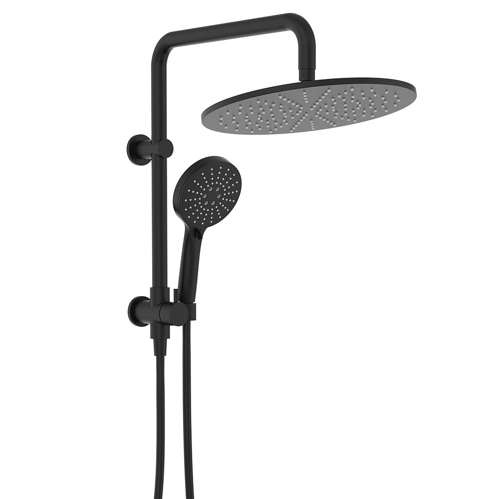 Empire Slim Twin Half-Rail Shower, Matte Black