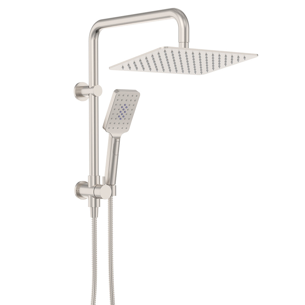 Tono Twin Half-Rail Shower, Brushed Nickel