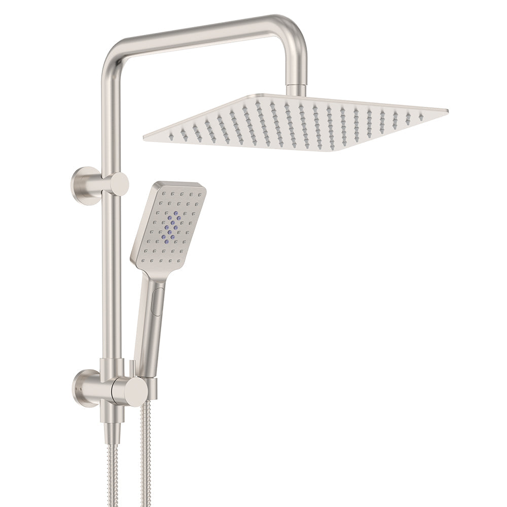 Tono Twin Half-Rail Shower, Brushed Nickel
