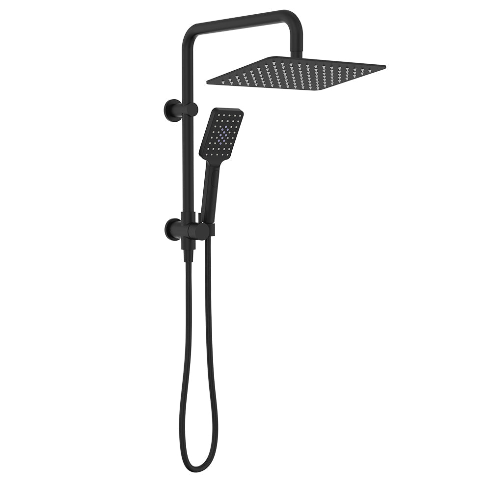 Tono Twin Half-Rail Shower, Matte Black