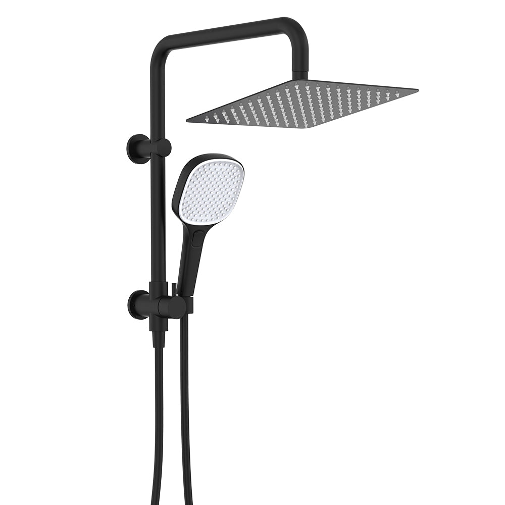 Koko Twin Half-Rail Shower, Matte Black