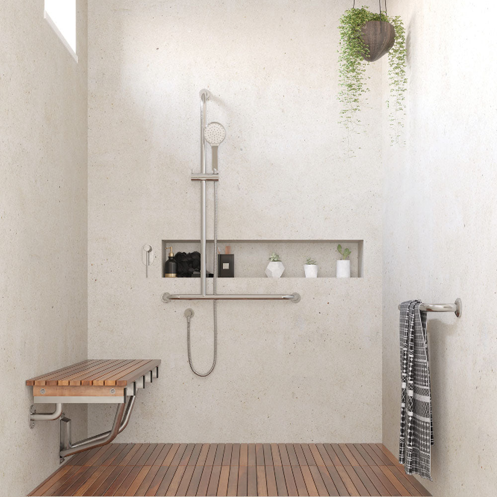 Fienza Luciana Care Inverted T Rail Shower, Left-Hand