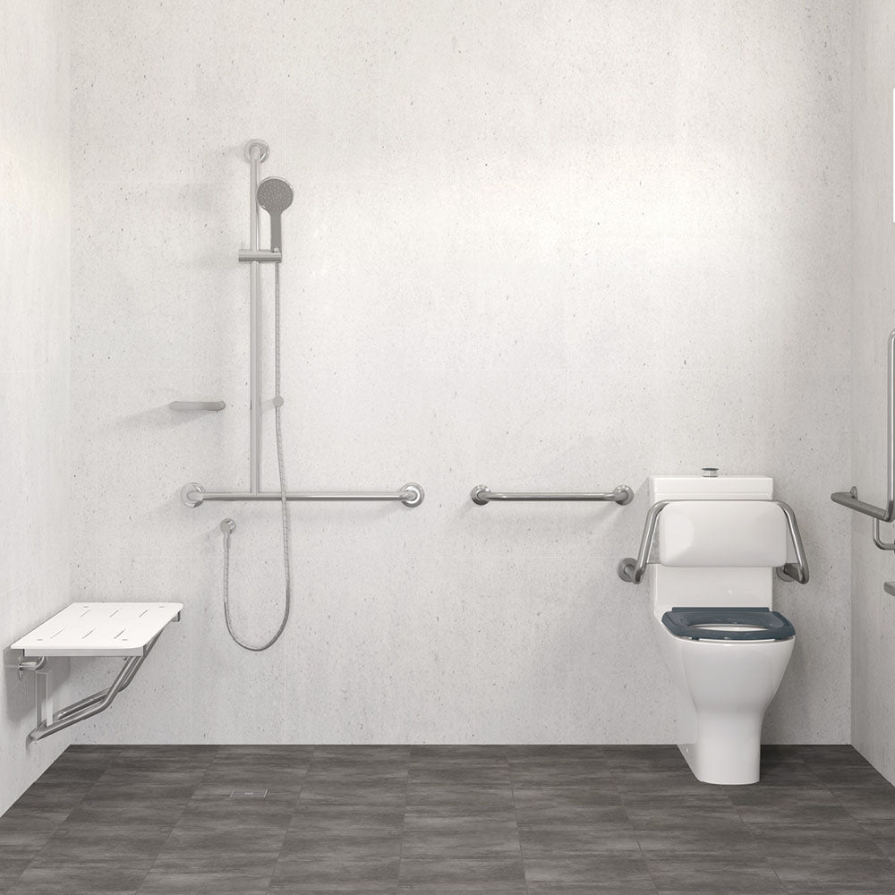 Fienza Luciana Care Inverted T Rail Shower, Left-Hand