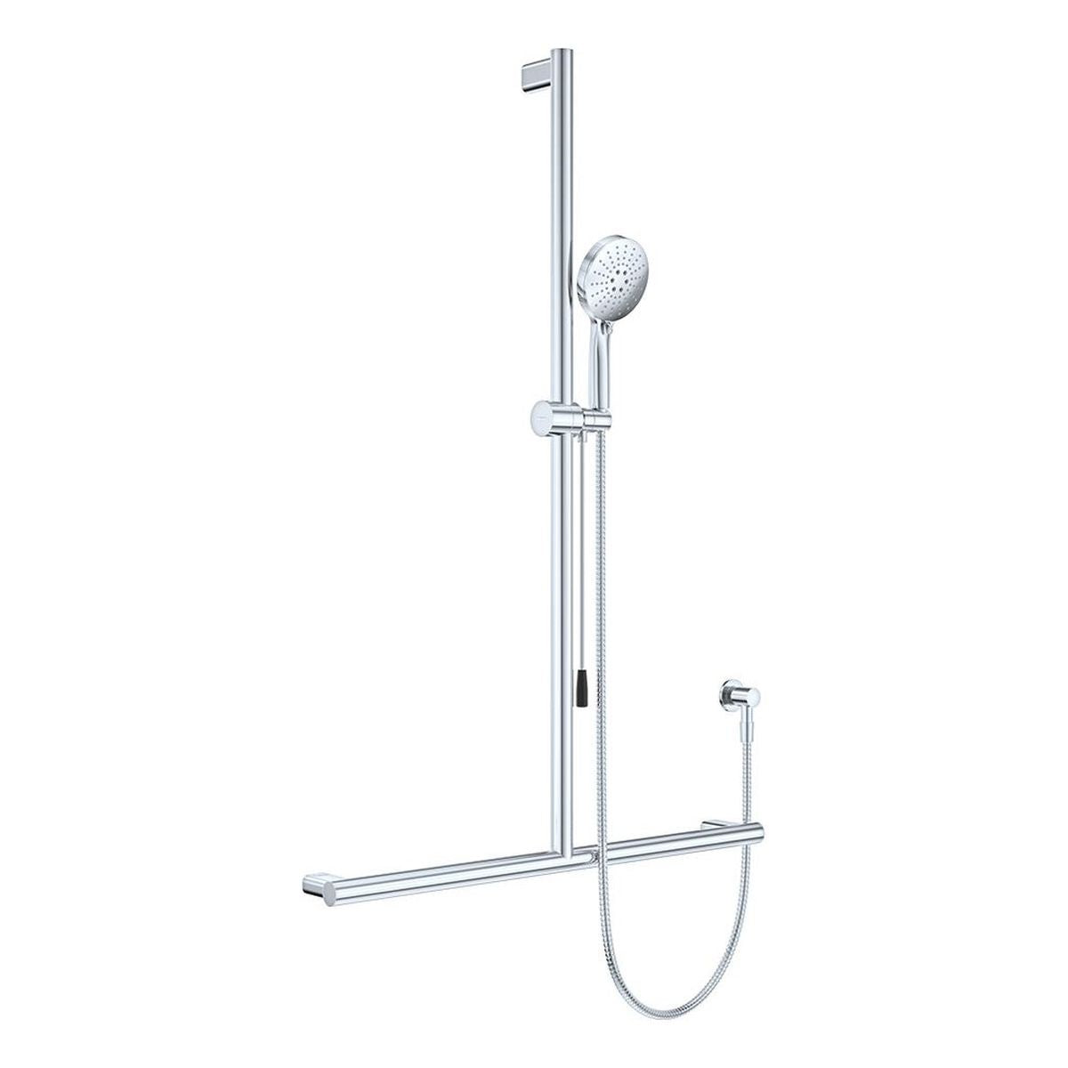 Fienza Care Inverted T Rail Shower with Push/Pull Slider, Chrome