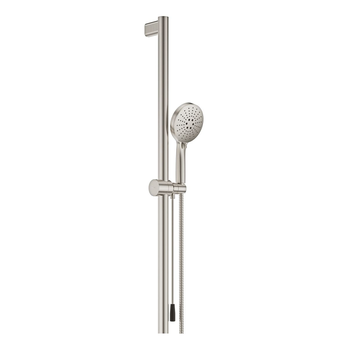 Fienza Care Inverted T Rail Shower with Push/Pull Slider, Brushed Nickel