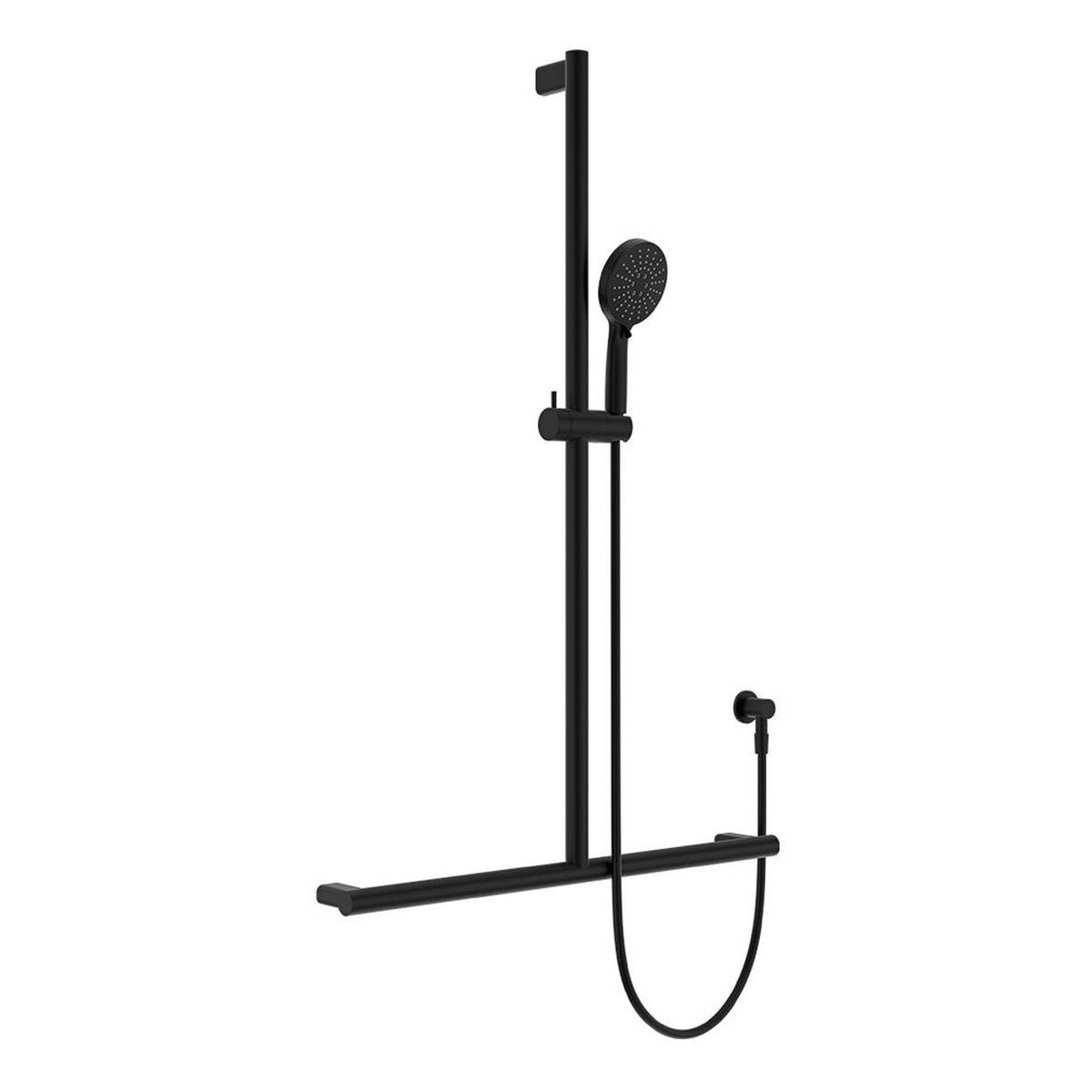 Fienza Care Inverted T Rail Shower, Matte Black