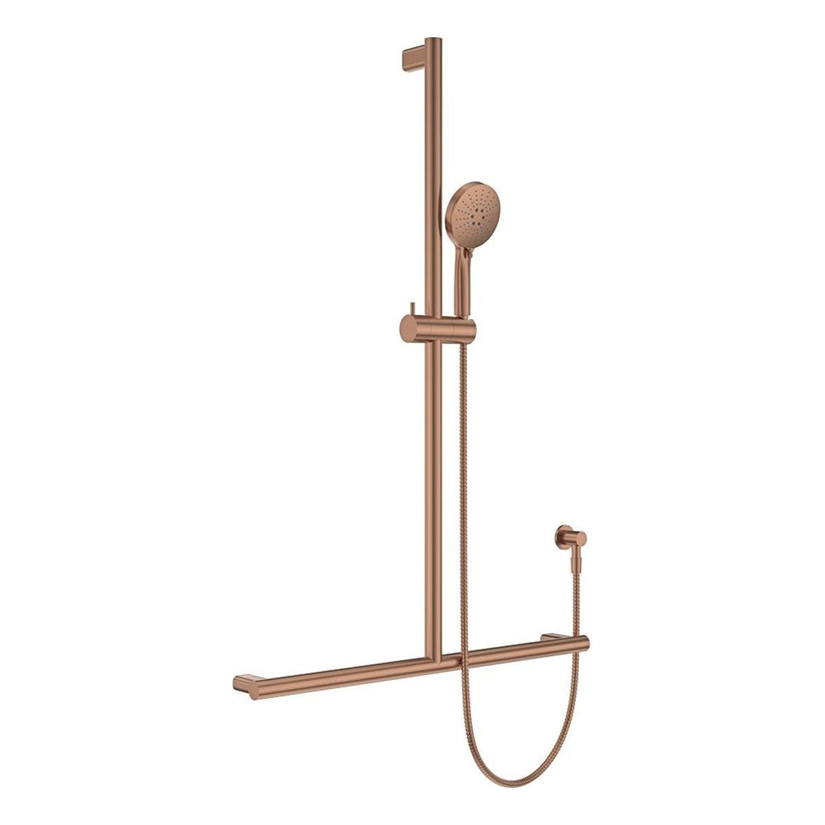 Fienza Care Inverted T Rail Shower, Brushed Copper