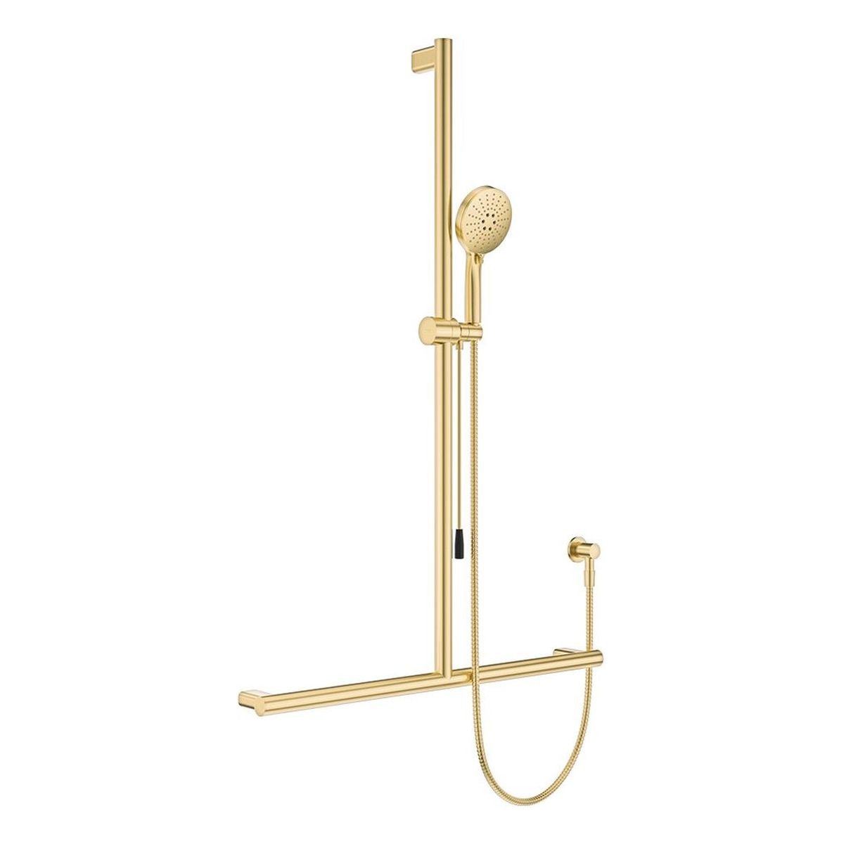 Fienza Care Inverted T Rail Shower with Push/Pull Slider, Urban Brass