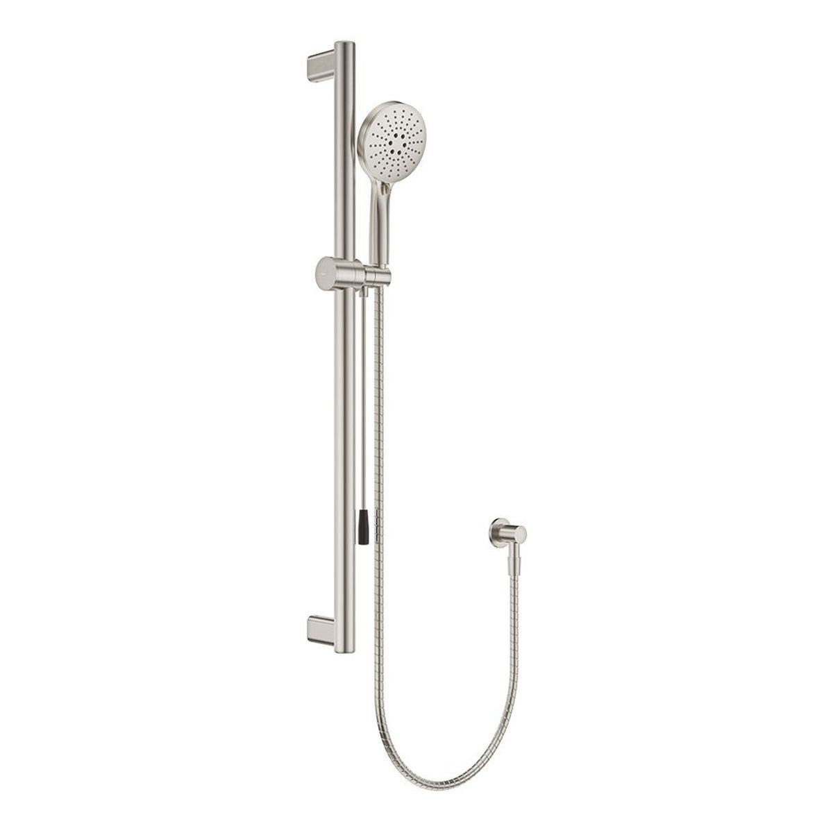 Fienza Care Rail Shower with Push/Pull Slider, Brushed Nickel
