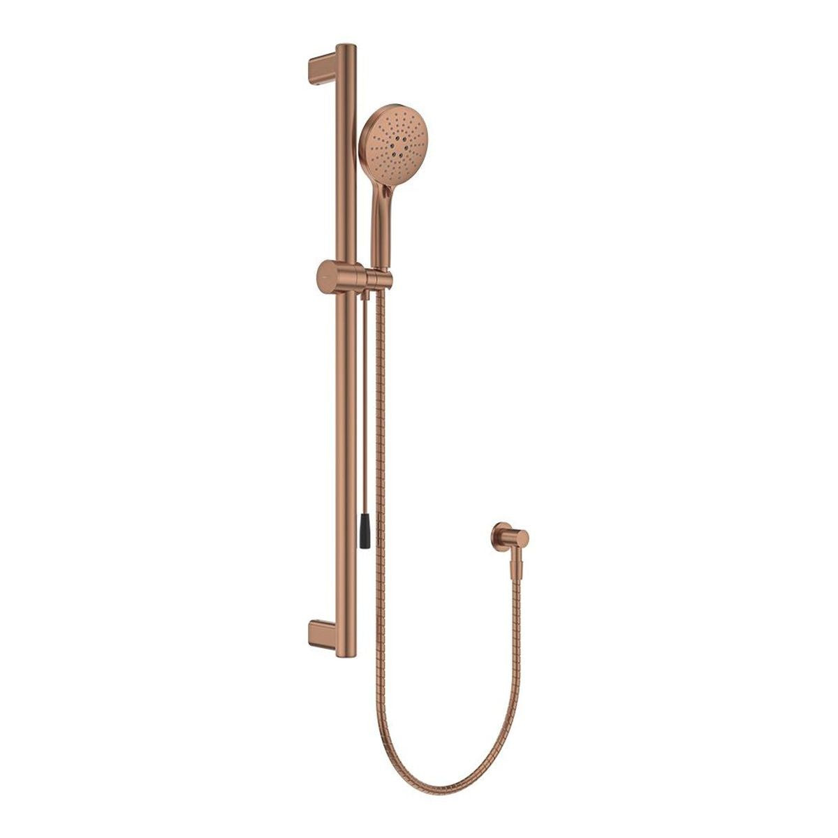 Fienza Care Rail Shower with Push/Pull Slider, Brushed Copper