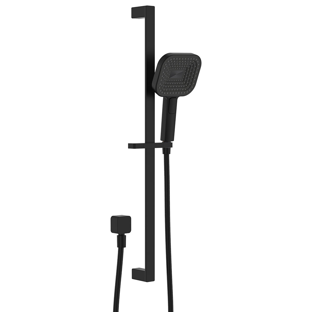 Fienza Kuro Rail Shower Soft Square Head , Matte Black