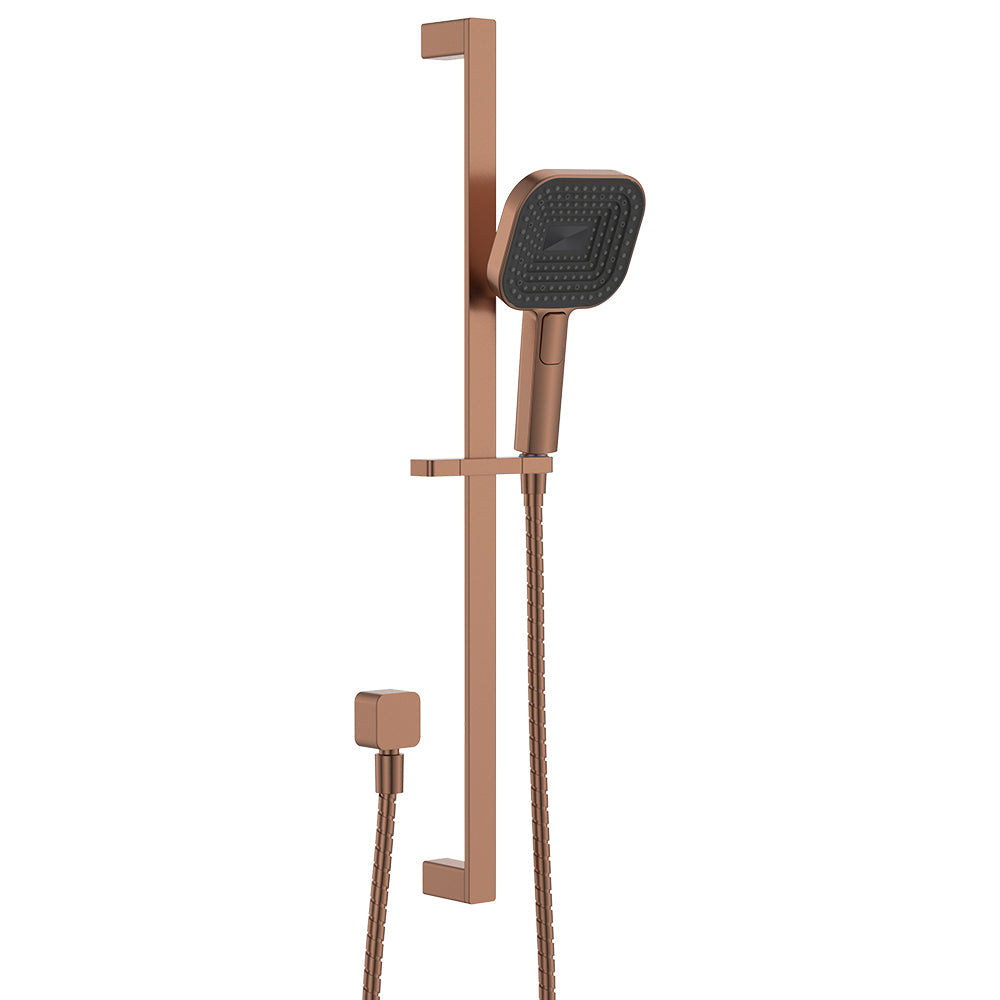 Fienza Kuro Rail Shower Soft Square Head , Brushed Copper