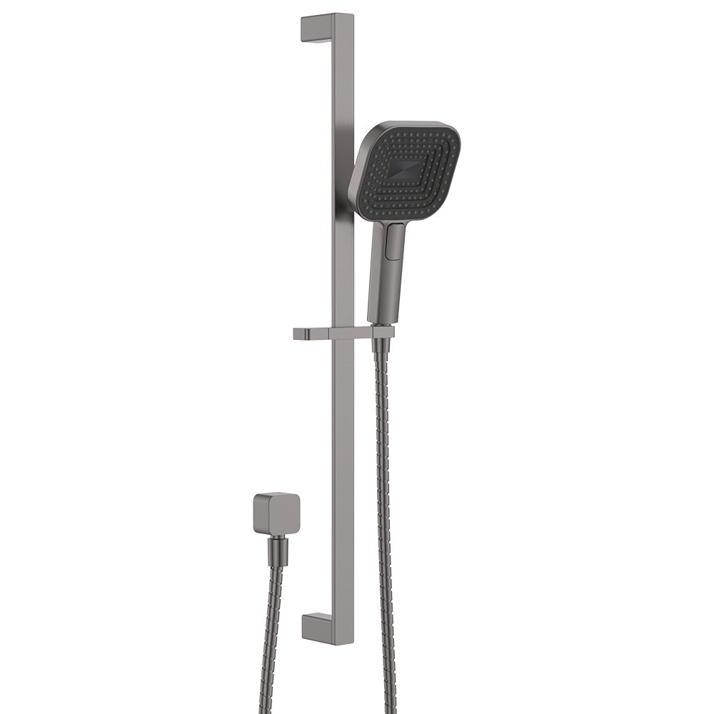 Fienza Kuro Rail Shower Soft Square Head , Gun Metal