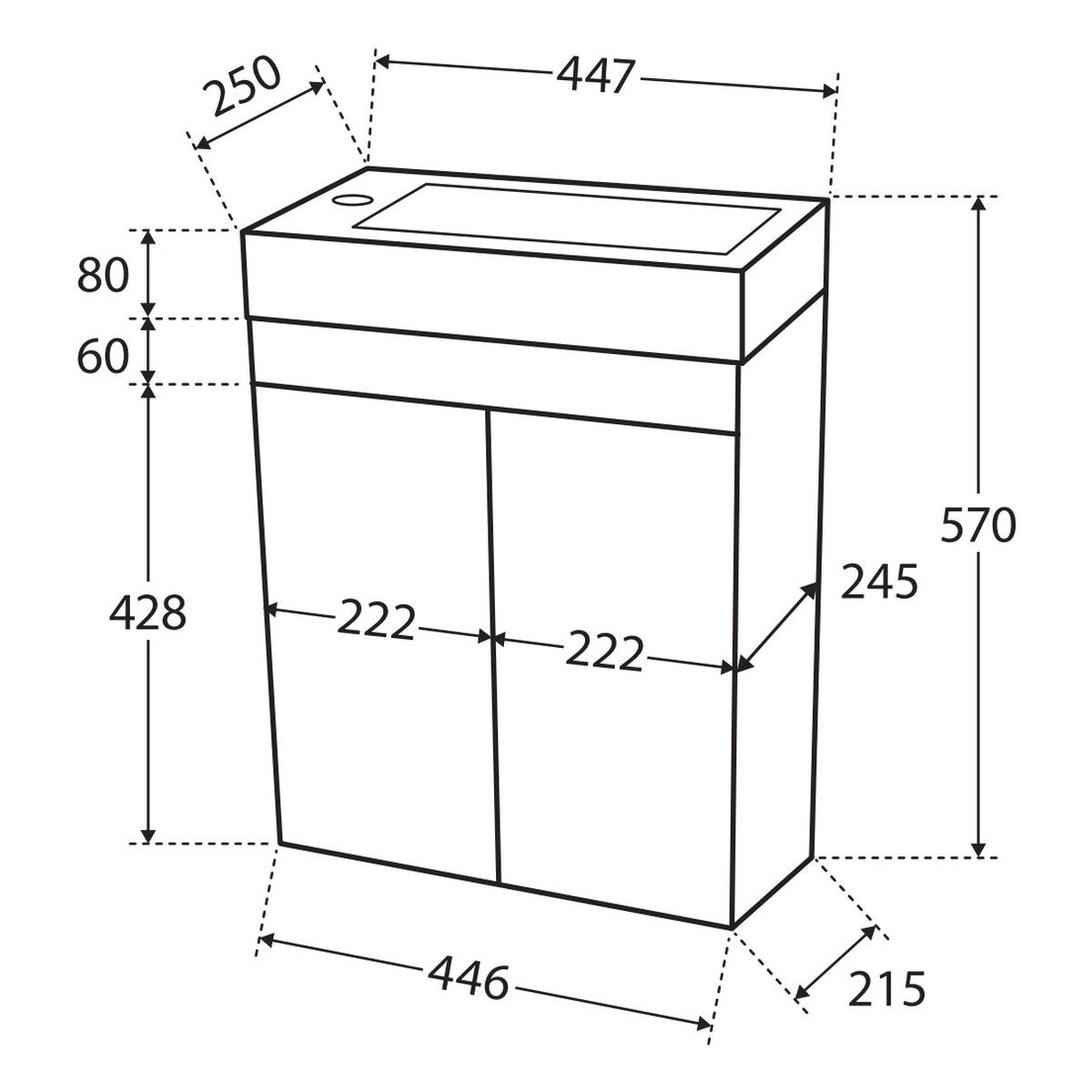 Fienza Ralph 450 Ensuite, Wall-Hung