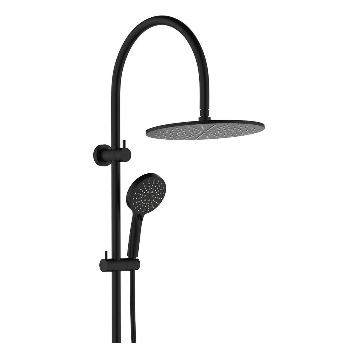 Empire Slim Curved Twin Shower, Matte Black